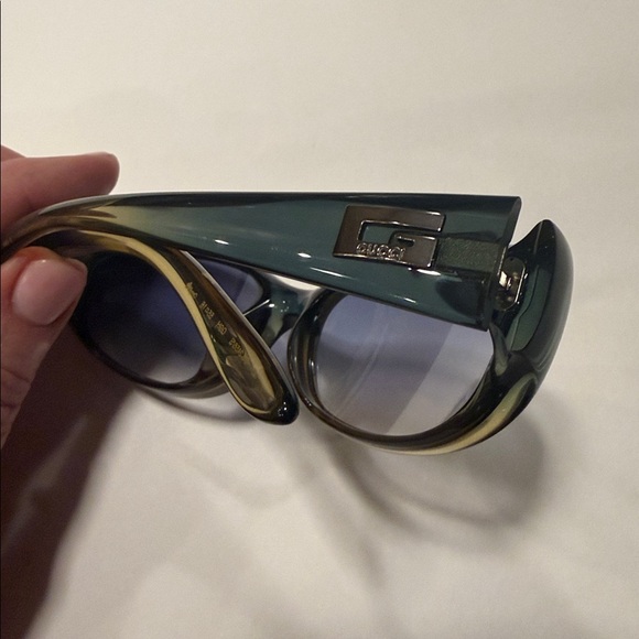 Gucci Teal and Golden Yellow Sunglasses main image 4